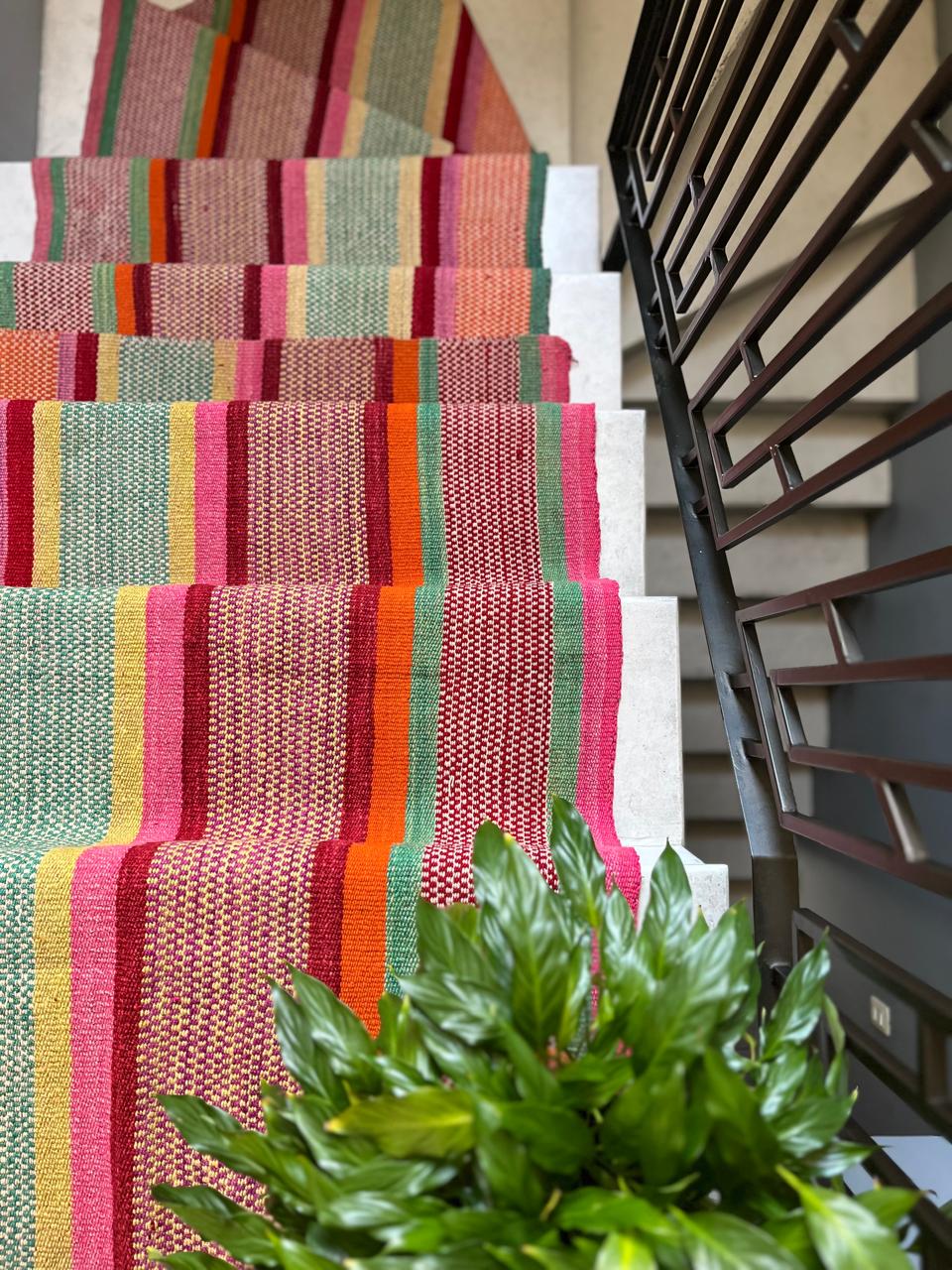 Experience the vibrant and artisanal colors of our Camino Cordillera, carefully handwoven with sheep's wool. Ideal for decorating as a bed runner, hallway runner, or table runner. Simple to clean and maintain with just a quick vacuum or shake. Revamp your space with these colorful textiles.